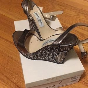 Jimmy Choo Pablo Mina heels in metallic leather